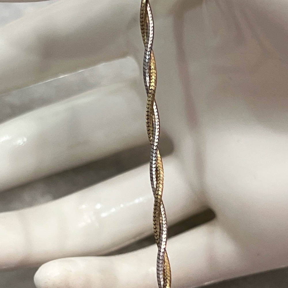 DYADEMA Sterling Silver and Gold Vermeil Twisted 18” Chain Necklace